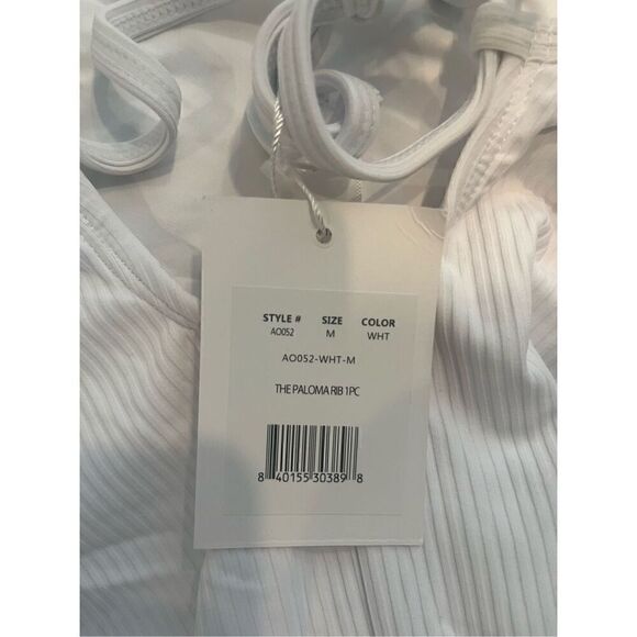 Andie Swim The Paloma Ribbed One Piece White NEW - Picture 5 of 5